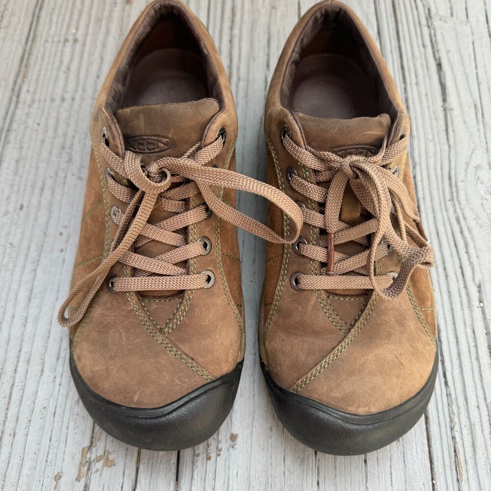 Keen Leather Presidio Walnut Lace Up Anti Odor Hiking Walking Comfort Shoes
